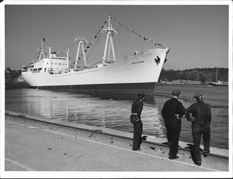 The ship Stocksund on Finnboda shipyard Rederi AB Svea - Vintage Photograph