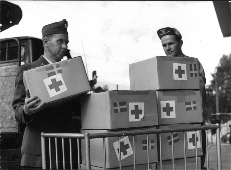 Swedish Red Cross sends blood plasma to Hungary - Vintage Photograph