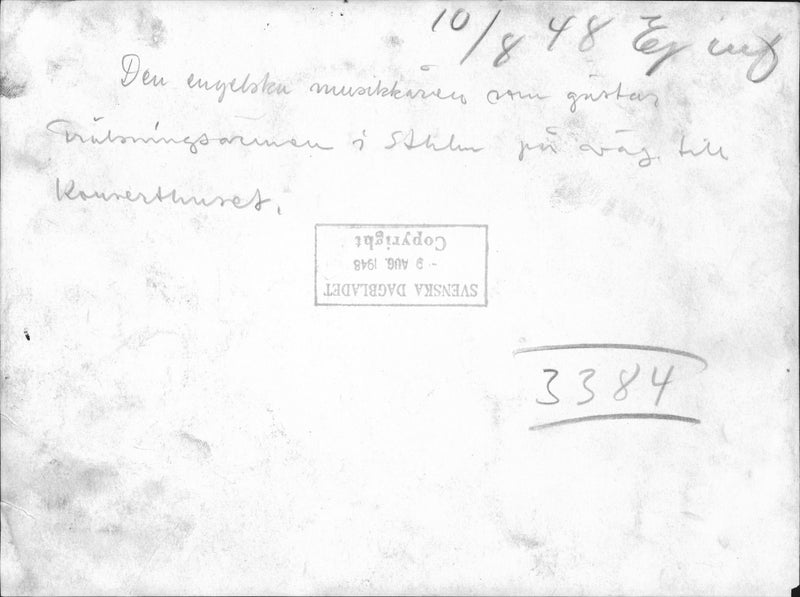 The Salvation Army's music year in Stockholm - 9 August 1948 - Vintage Photograph