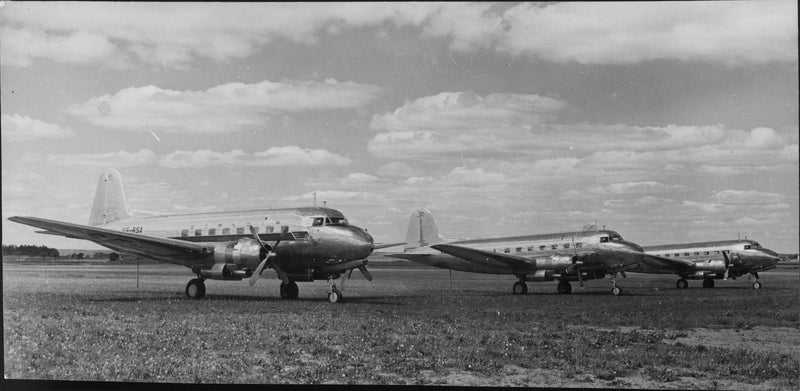 The first three series built Scandia plan on parade. - Vintage Photograph