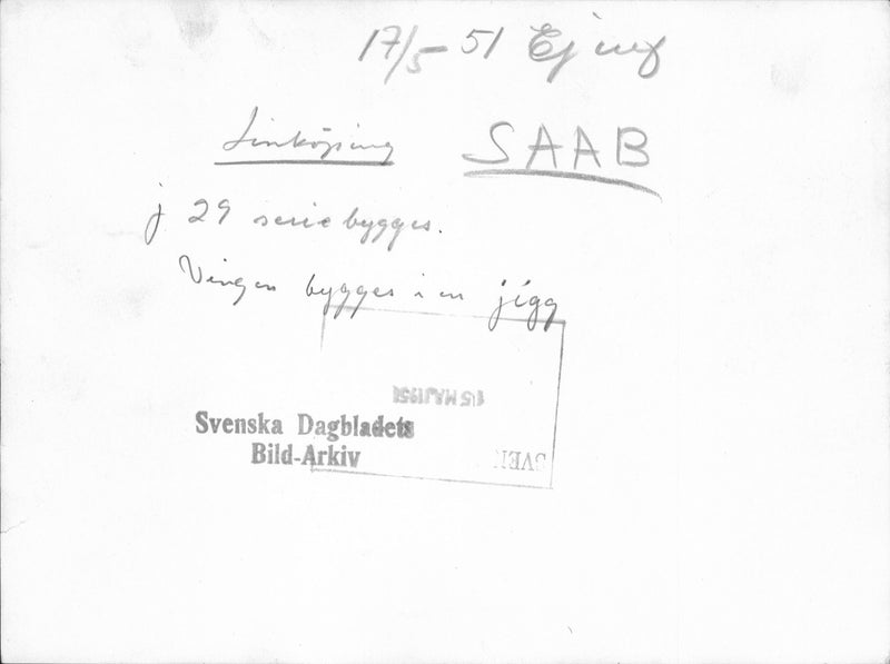 Series production of SAABs J 29 - Vintage Photograph