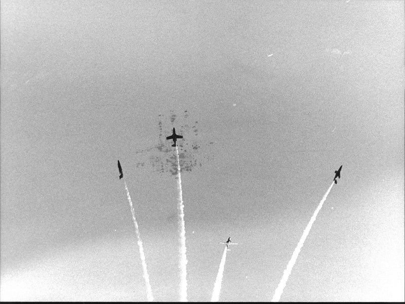 Four aircraft at flight show - Vintage Photograph