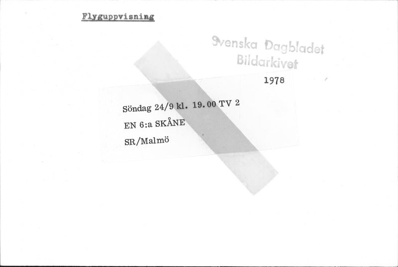 Airshow in MalmÃ¶, SkÃ¥ne shown on Swedish TV 2 - Vintage Photograph