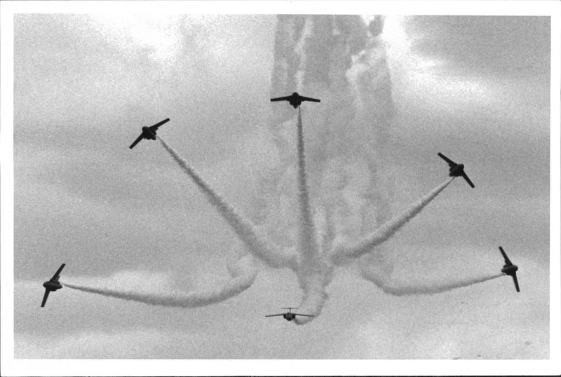 Airshow in MalmÃ¶, SkÃ¥ne shown on Swedish TV 2 - Vintage Photograph