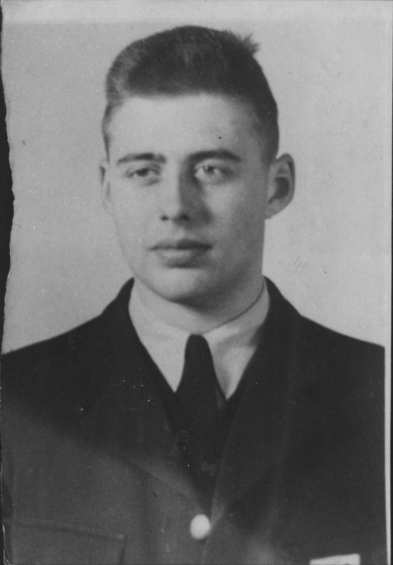 Field Flights student Per-Ove Waldemar Larsson from war flight school was saved thanks to the parachute at the crash of his plane, J 28 B Vampire. - Vintage Photograph