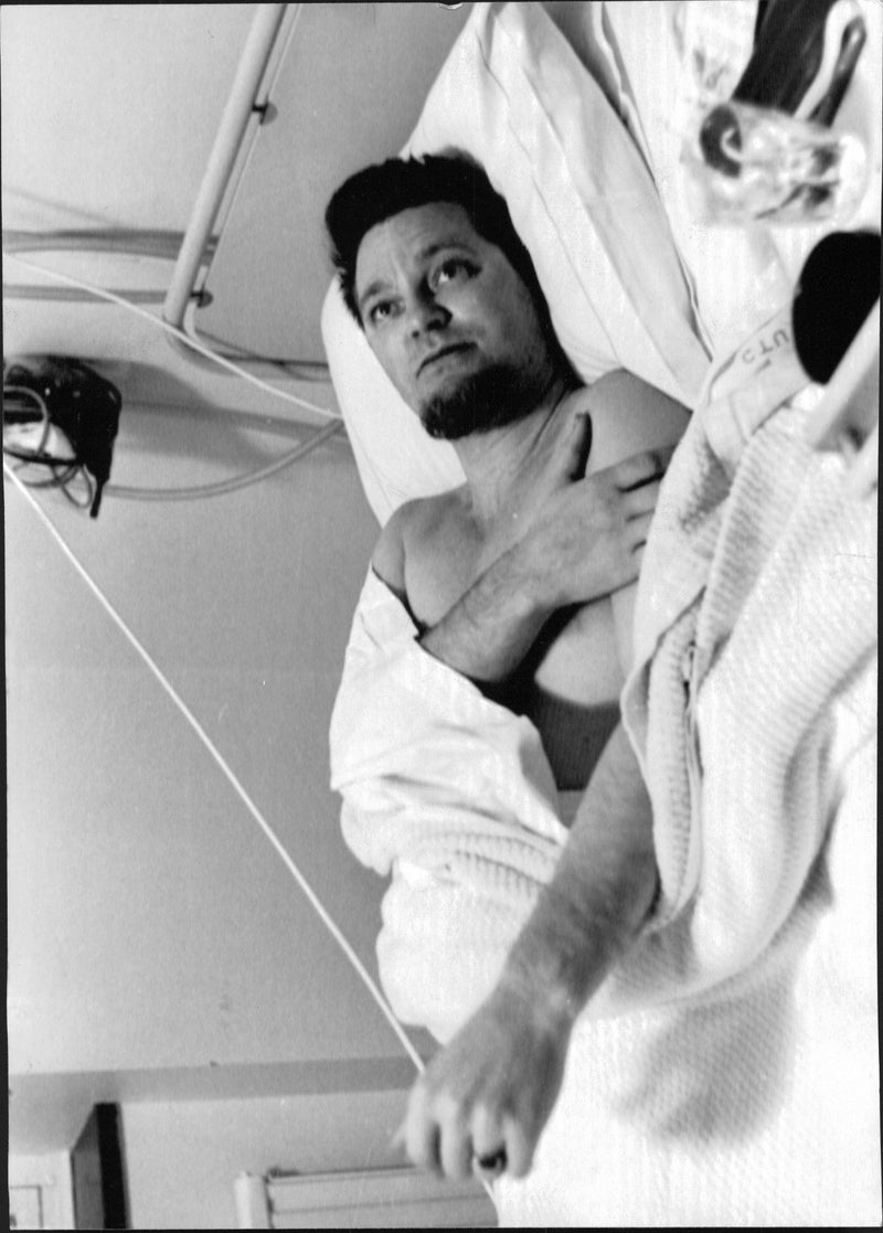 Kenneth Sandin at Uddevalla Hospital after a helicopter accident - Vintage Photograph