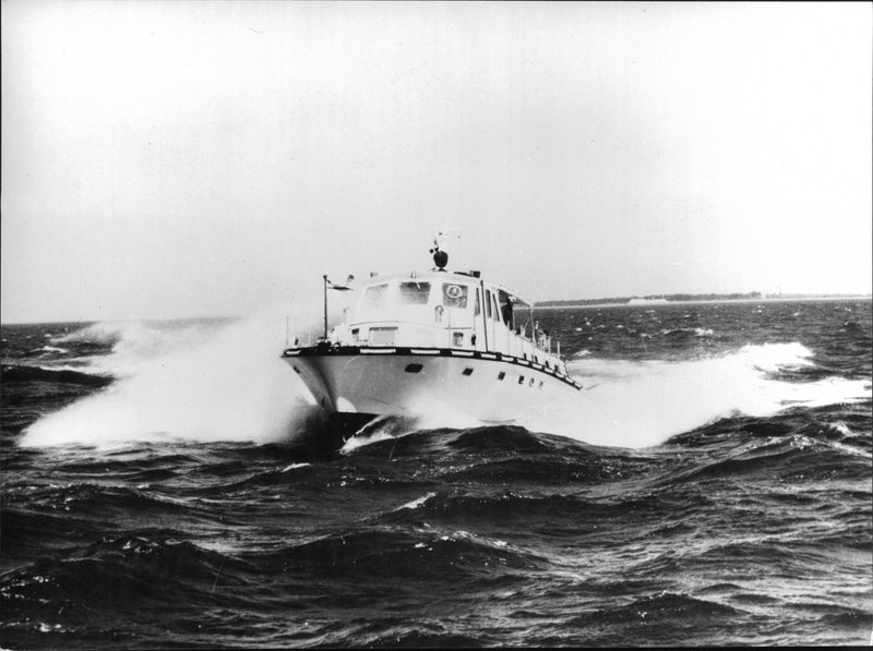 Boat with plastic hull. - Vintage Photograph