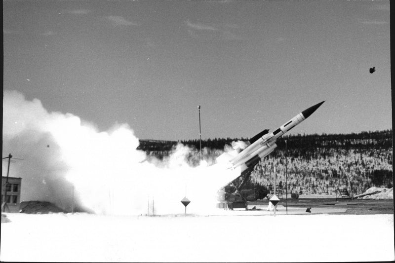 A BRB 65 (Bristol Bloodhound Mk 1) missile is fired - Vintage Photograph