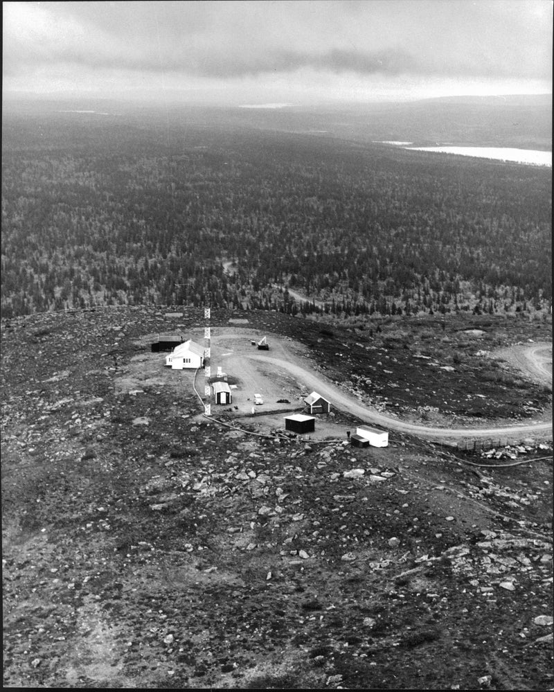 FMV Vidsel Test Range, previously referred to as Robot Testing Center Norrland, RFN, (or Missile Test Range Vidsel) buildings from an aerial viewpoint - Vintage Photograph