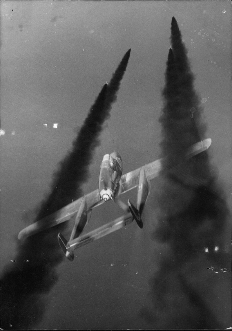 Rocket Firing at the lake. - Vintage Photograph