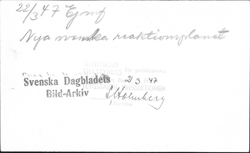 New Swedish reaction plane earwig J 21st - 22 March 1947 - Vintage Photograph