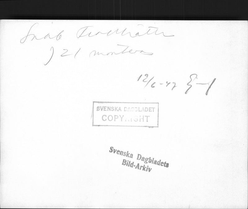 A J 21st mounted. - 12 June 1947 - Vintage Photograph