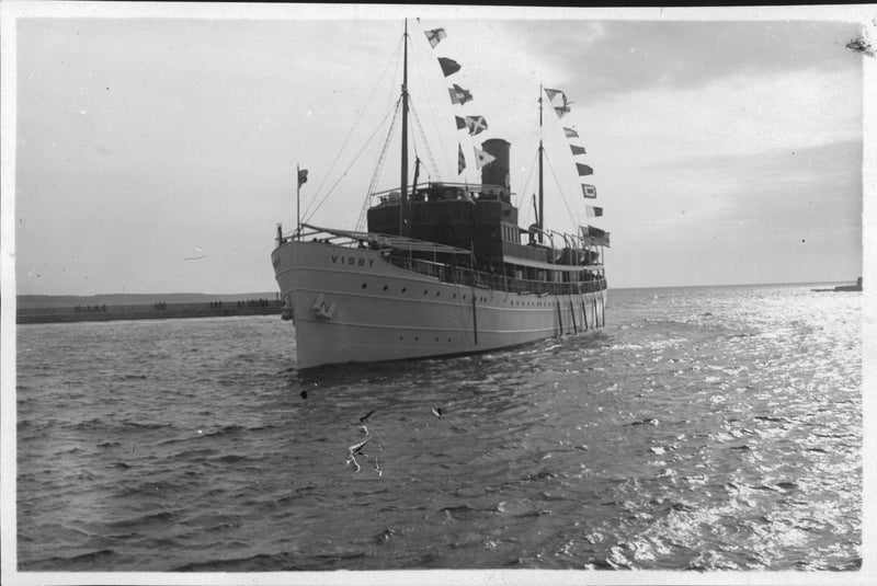 The steamer "Visby" - Vintage Photograph