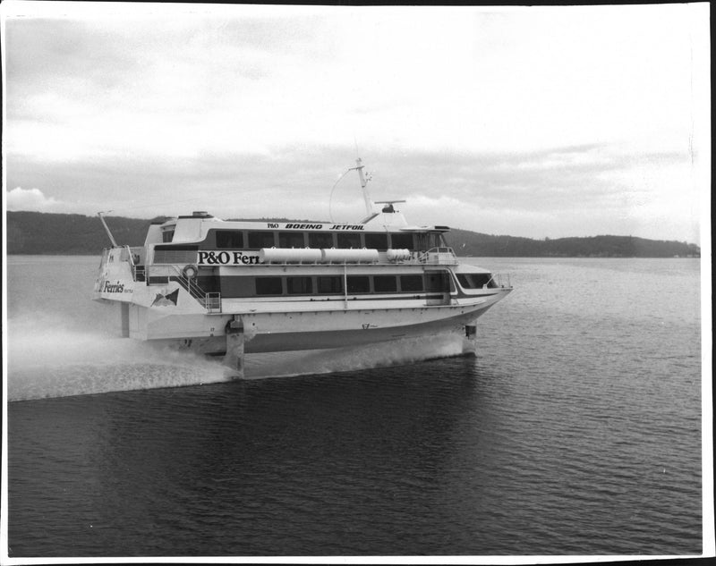 The jetboat BOEING JETFOIL out at sea - Vintage Photograph