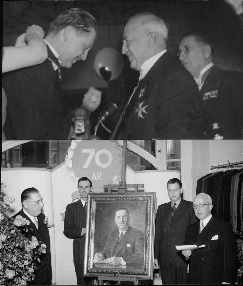 Underwriter Hallgren medals dir. Gylfe Burdin. - 14 April 1944 - Vintage Photograph