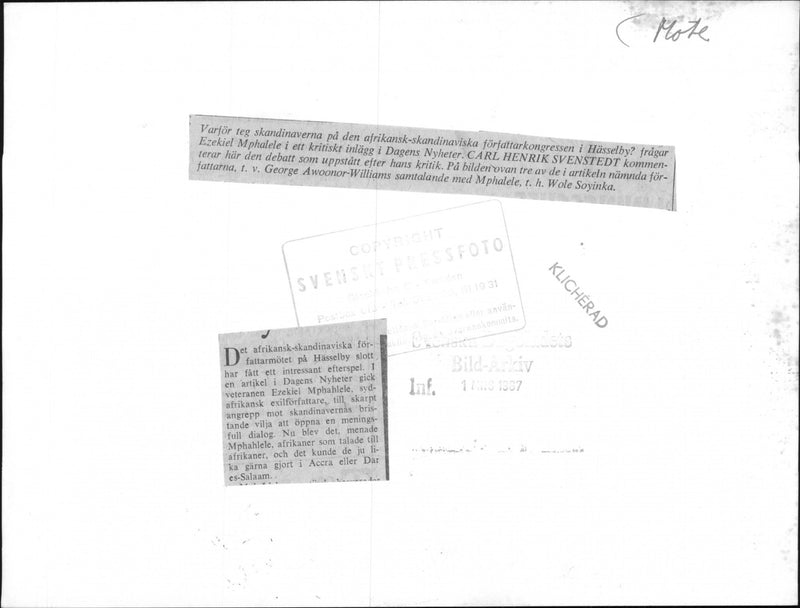 Participants in the African-Scandinavian Writers' Congress - Vintage Photograph