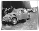 Both cars were battered in a crash on the very slippery nationwide fifth grade at Gränsbo. - Vintage Photograph