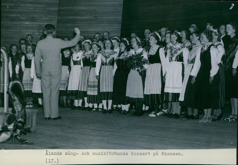 Ãlands Sang- och MusikfÃ¶rbunds concert at Skansen - 29 June 1939 - Vintage Photograph