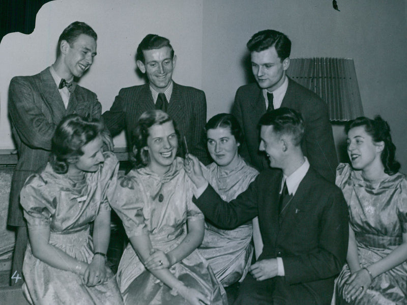 German student choir on a visit at the Concert Hall - 13 February 1941 - Vintage Photograph