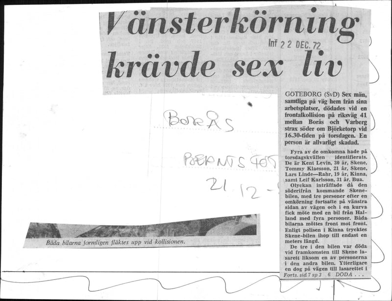 Crash accident on road 41. Both cars were officially blown up at the collision - Vintage Photograph