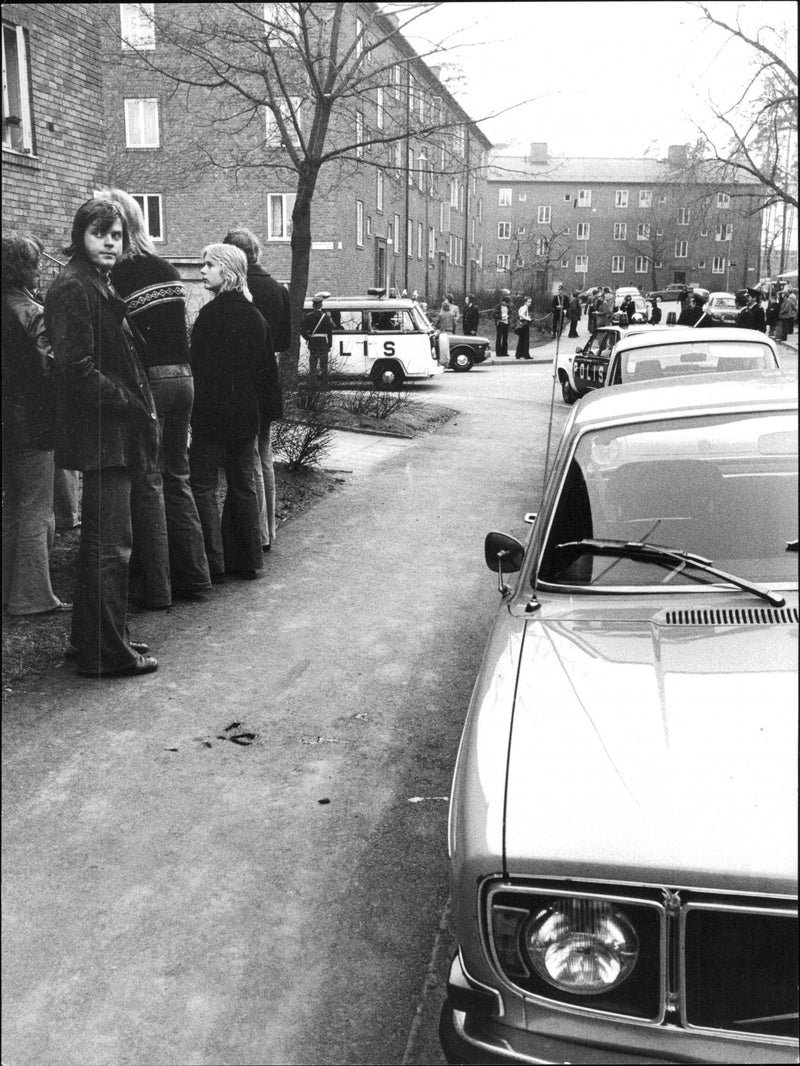 Blood Trails on the street after knivdrama. - Vintage Photograph