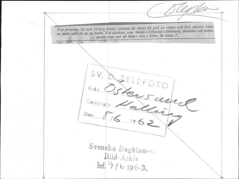 Passenger cars drove off the road at violent speed, two people died - Vintage Photograph