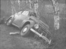 Passenger cars drove off the road at violent speed, two people died - Vintage Photograph