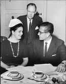 Writer Loka Enmark, Production Kenne Fant and publishers Ake Runnquist talks - Vintage Photograph