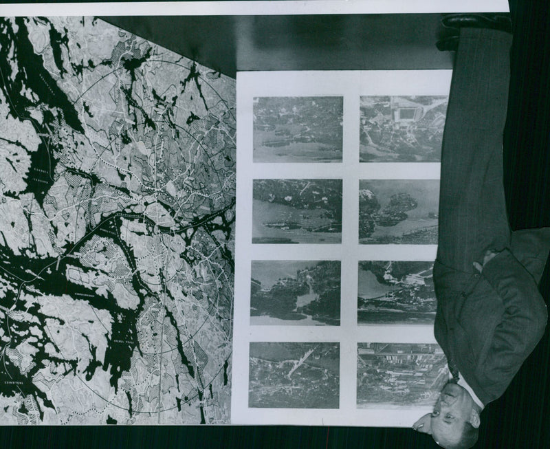 Engineer L. Lagerheim at concert halls exhibition of urban architecture at the International Urban Construction Federation 17th Congress. - 19 June 1939 - Vintage Photograph