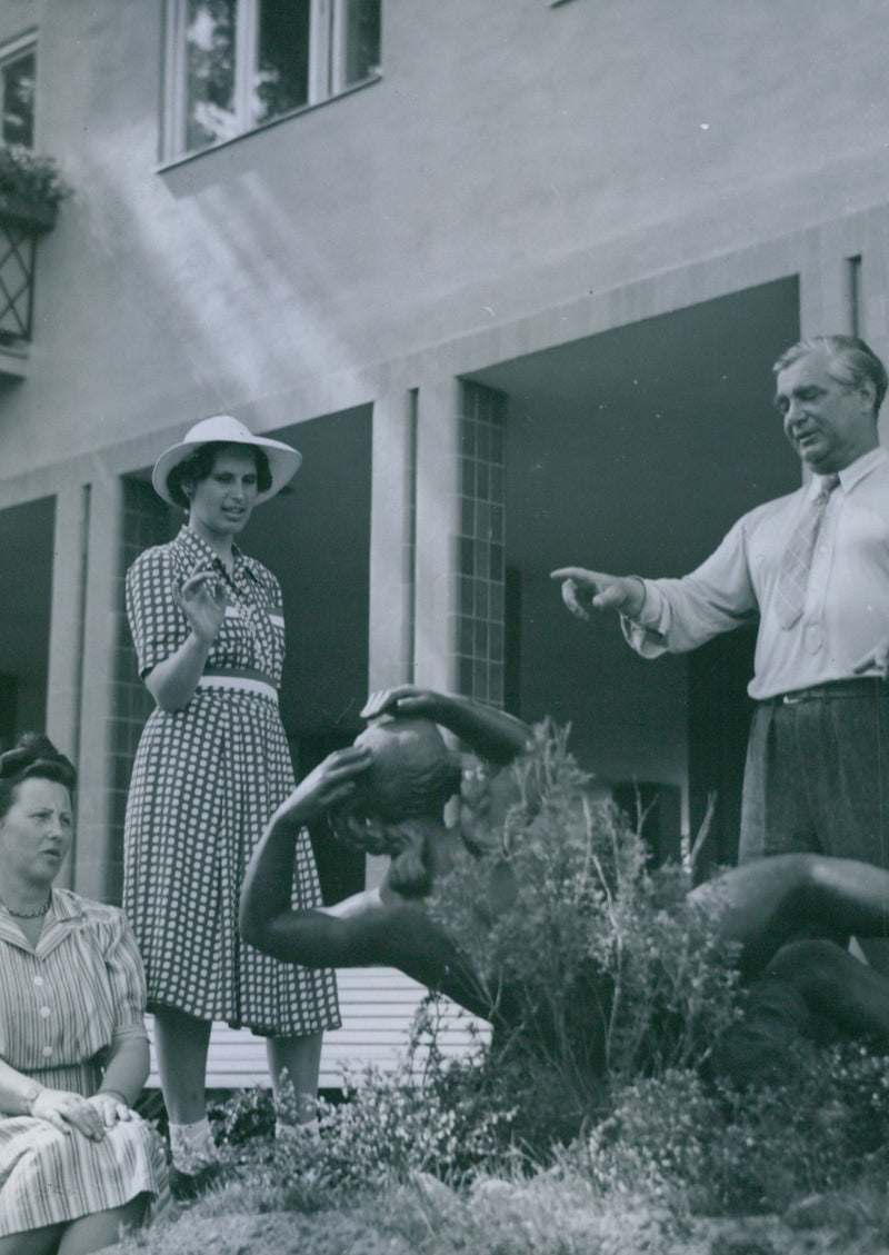 Landscape sculpture on Reimersholme associated with HSB's anniversary exhibition - 5 August 1944 - Vintage Photograph