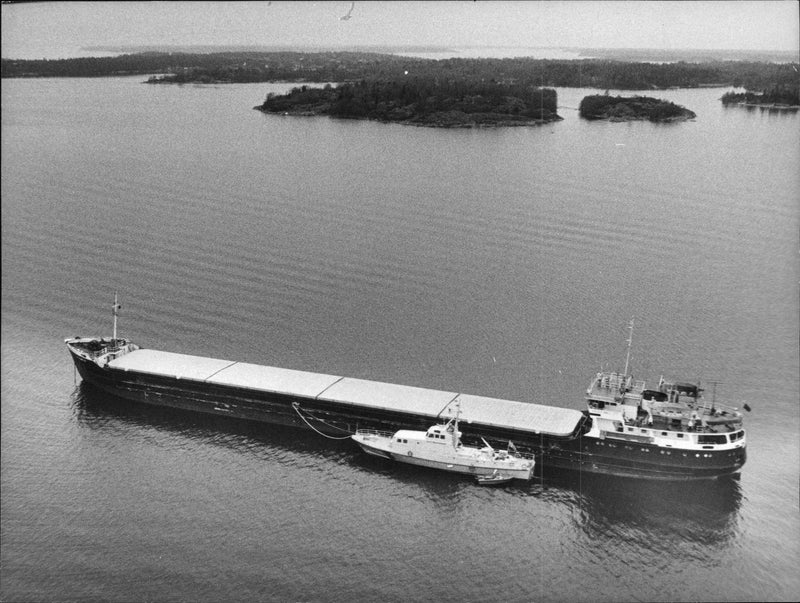 Roughed ships Volga Balt is questioned by the police - Vintage Photograph