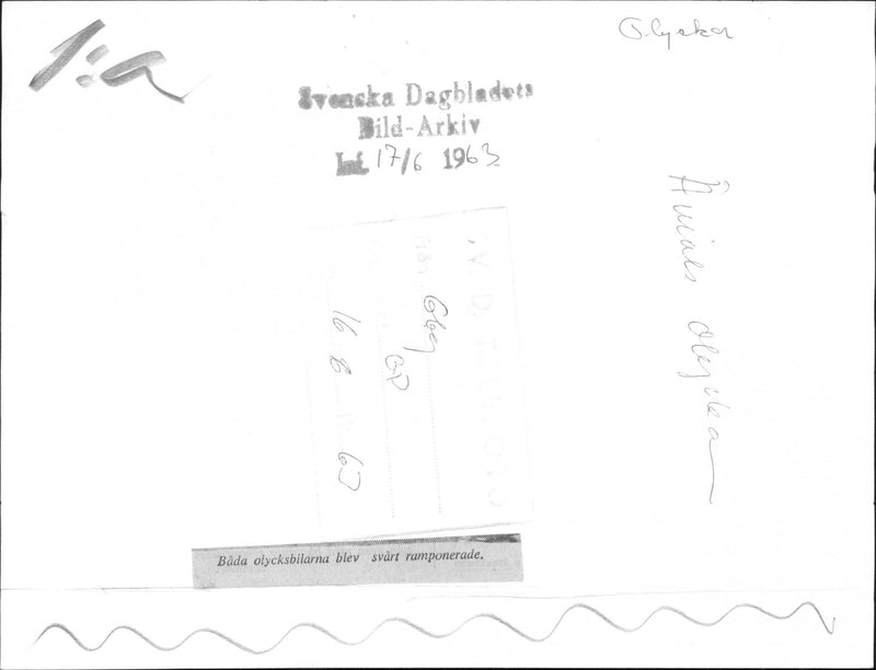 Hardly injured cars after a collision - Vintage Photograph