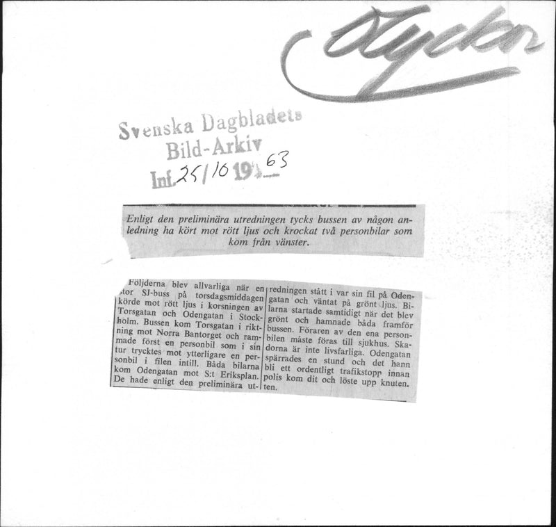 Truck ran a red light and collided with two cars - Vintage Photograph