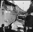 Truck ran a red light and collided with two cars - Vintage Photograph