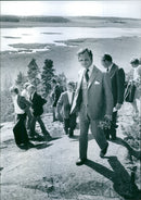 King Carl XVI Gustaf visits the nature reserve at HjÃ¤lstaviken during his Eriksgata in 1974 - Vintage Photograph