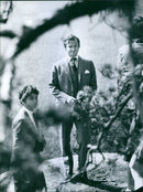 King Carl Gustaf visited the nature reserve at HjÃ¤lstaviken after lunch in Anyang during the busy street - Vintage Photograph