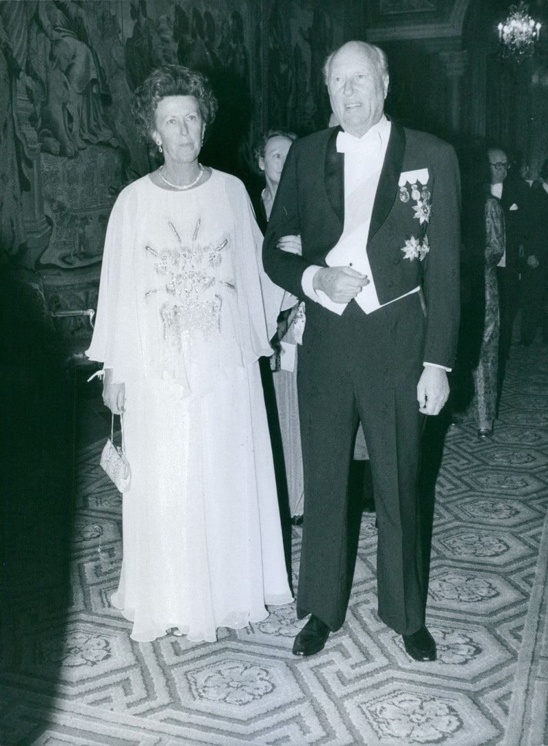 Carl Bernadotte with his wife Elsa von Rosen at the annual Royal Eve - Vintage Photograph