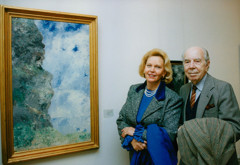 Marianne and Sigvard Bernadotte at the exhibition "Writers as artists' - Vintage Photograph