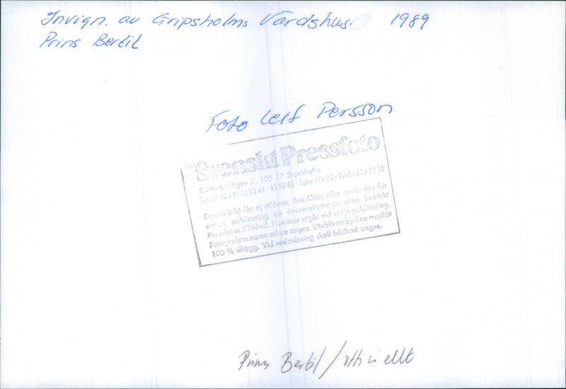 Prince Bertil during the inauguration of Gripsholm Inn. - Vintage Photograph