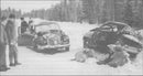 Heavy crash between two cars that were completely totally destroyed - Vintage Photograph