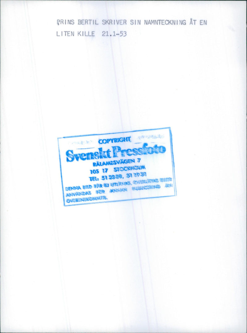 Prince Bertil writes his signature - Vintage Photograph