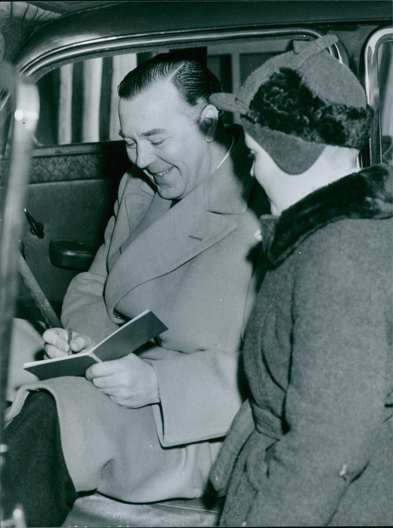 Prince Bertil writes his signature - Vintage Photograph