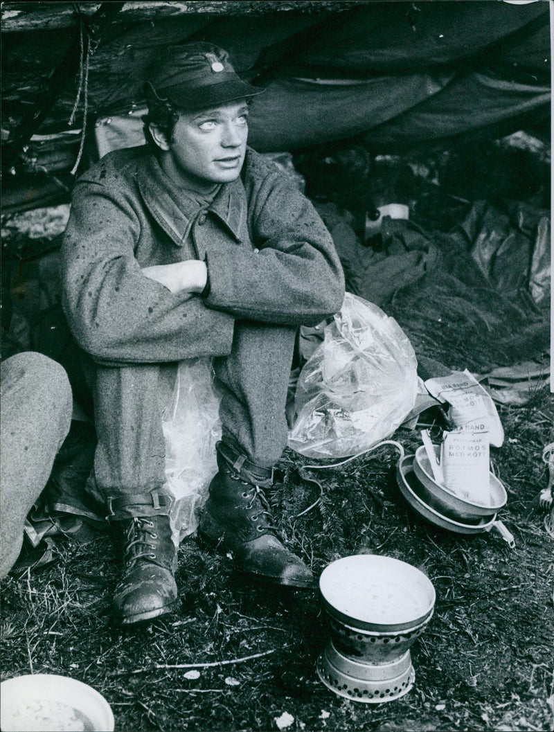 Carl Gustaf some rest during his military service - Vintage Photograph