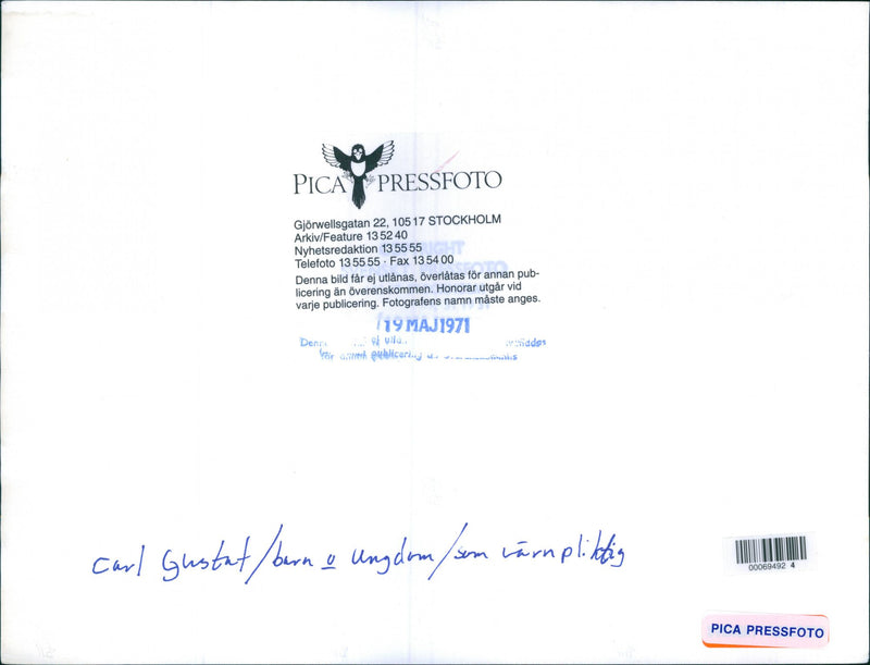 Carl XVI Gustaf under his military service - Vintage Photograph