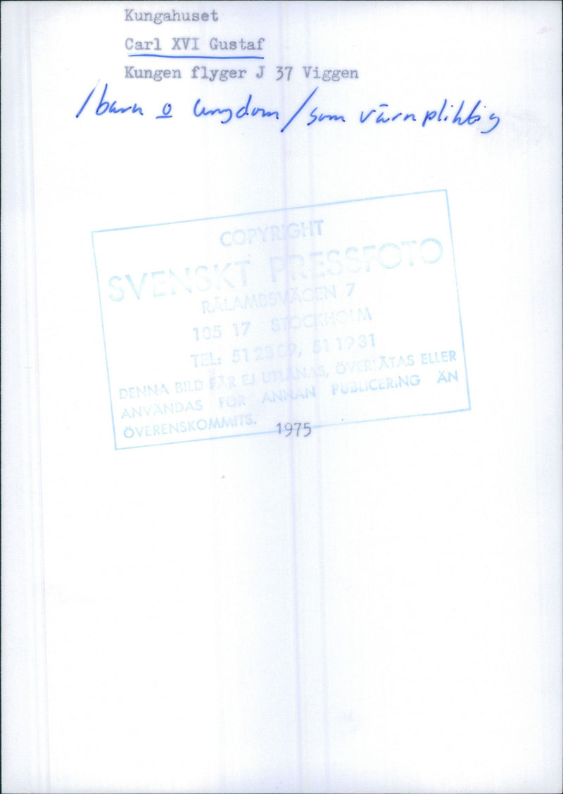 Carl Gustaf flying J 37 viggen during his military service - Vintage Photograph