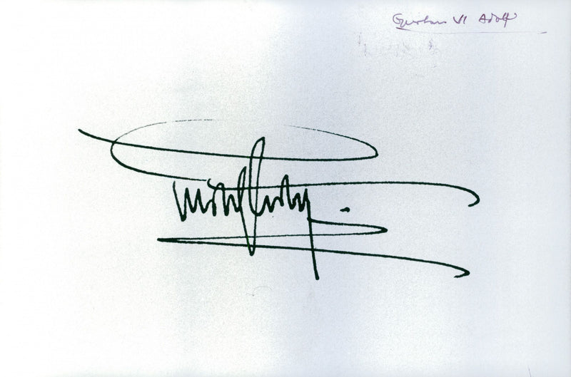 This is Gustav VI Adolf's signature. - Vintage Photograph