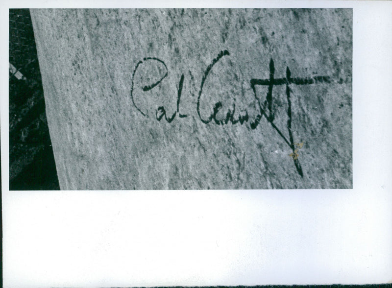 King's signature on stone - Vintage Photograph
