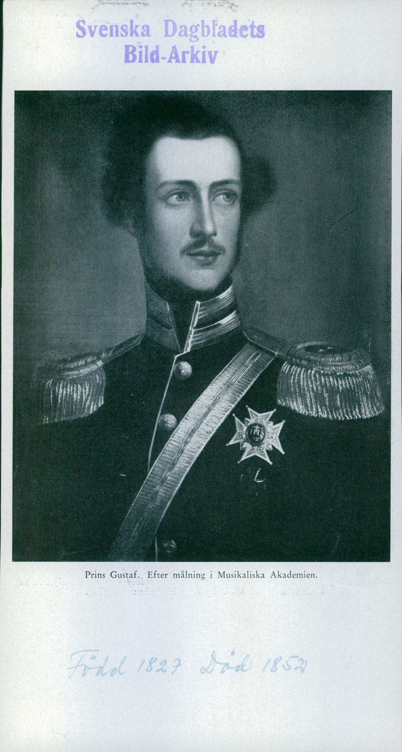 Prince Gustaf, after painting in the Musical Academy - Vintage Photograph