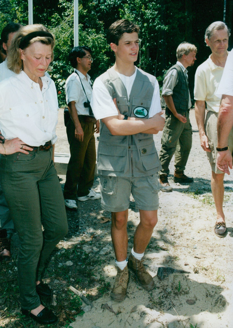 Prince Carl Philip in Borneo jungle - Vintage Photograph