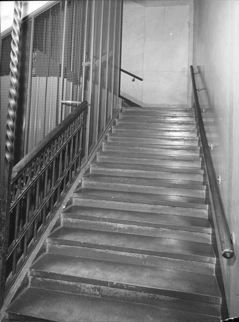 Staircase where Rodius tried to push and murder Aspelin - Vintage Photograph